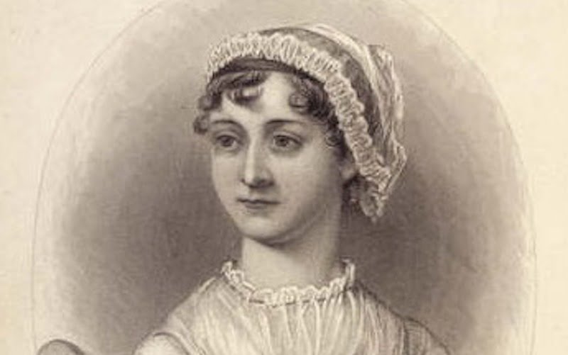 An 1869 engraving showing a young Jane Austen, based on a sketch by Cassandra Austen